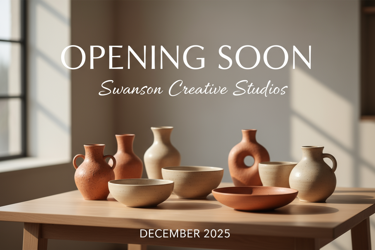 Ceramics Opening Soon Swanson Creative Studios December 2025